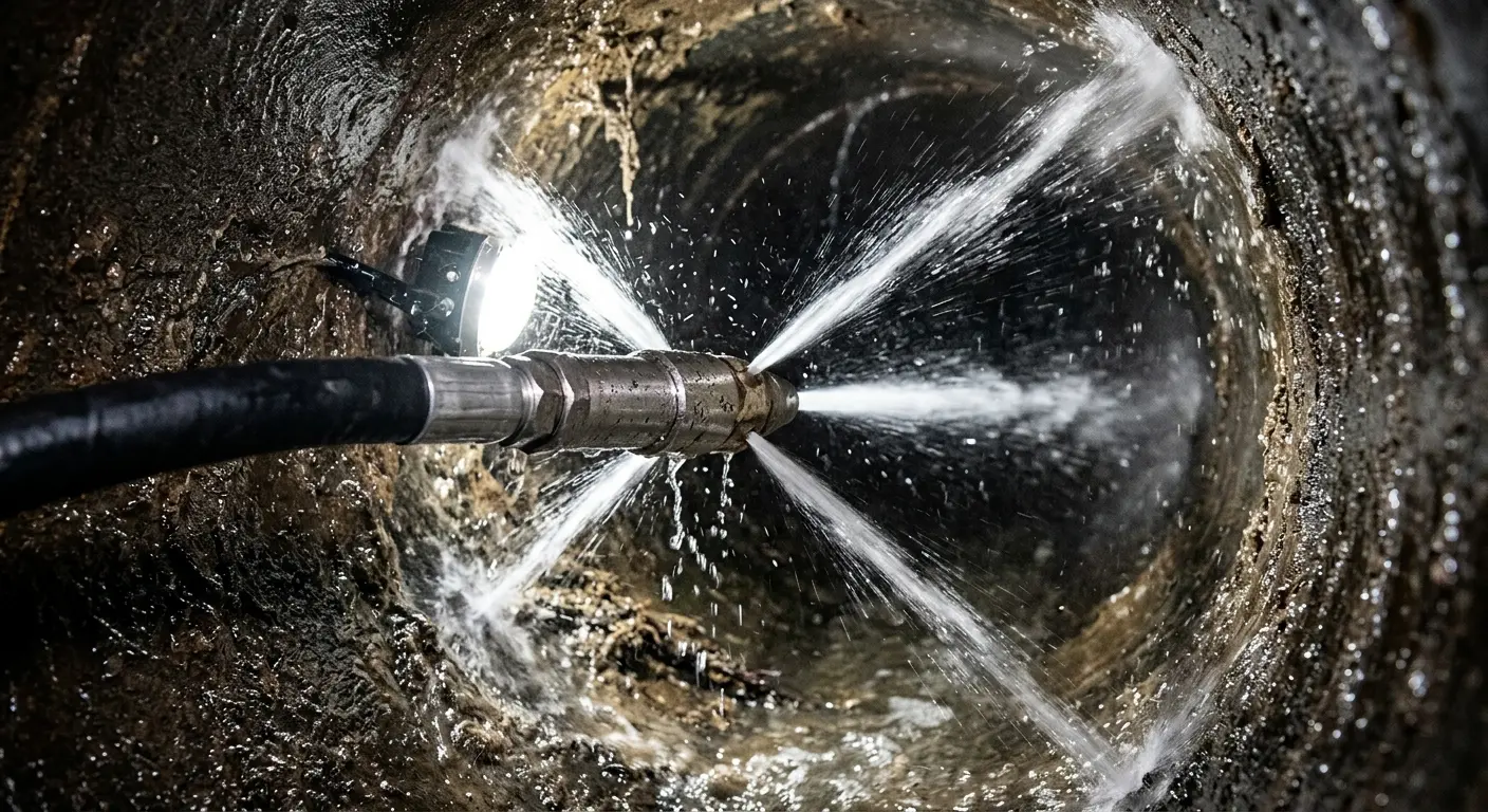 High-pressure hydro jetting nozzle cleaning sewer pipe for Storm Drain Cleaning in Moultrie